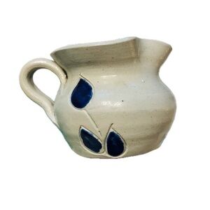 Williamsburg Pottery Creamer Clay Blue farmhouse taupe pitcher